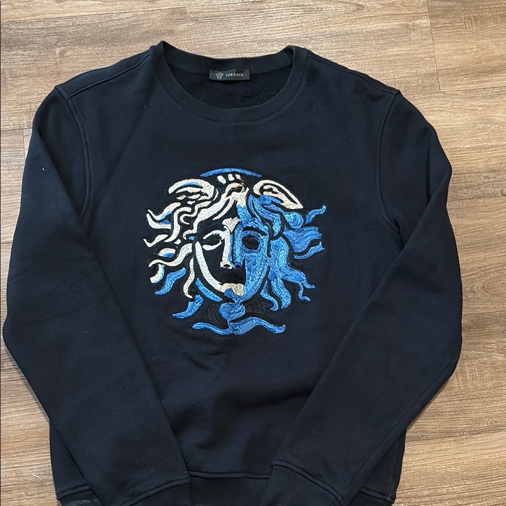 Versace Black and Blue Medusa Sweater